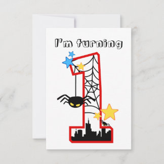 Invitación Carte "i'm turning 1" spider