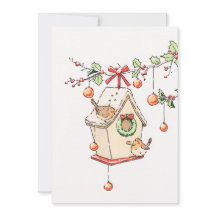 Carte Joyeux Noël, Robin christmas card