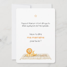 Invitación Carte Parrain / Marraine Lion mignon