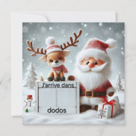 Invitación Carte Postale "Le Père arrive dans .."