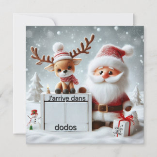 Invitación Carte Postale "Le Père arrive dans .."