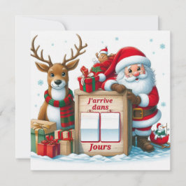 Invitación Carte Postale "Le Père arrive dans .."