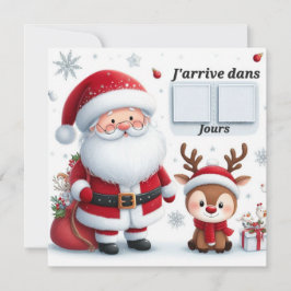 Invitación Carte Postale "Le Père arrive dans .."