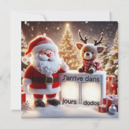 Invitación Carte Postale "Le Père arrive dans .."