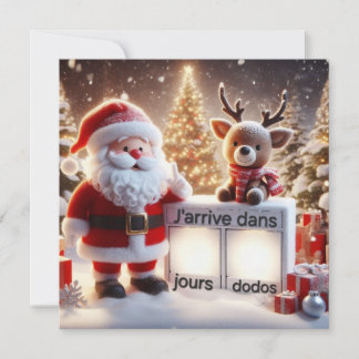 Invitación Carte Postale "Le Père arrive dans .."