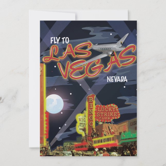 Invitación Cartel antiguo de Las Vegas (Anverso)
