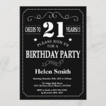 Invitación Cartel blanco y negro de cumpleaños número 21<br><div class="desc">Invitación al cumpleaños número 21 Tipografía en blanco y negro.Pizarra. Fondo blanco y negro. Cumpleaños de adultos. Cumpleaños de hombres o mujeres. Invite a un niño o Chica Lady Teen Teenage Bday. 13a 15a 16a 18a 20a 30a 40a 50a 60a 70a 80a 90a 100a. Cualquier edad. Para más personalización, haga...</div>