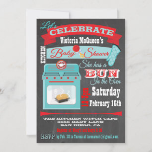 Invitación Cartel "Bun in the oven" Baby Shower Invita