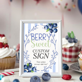Invitación Cartel de Arándano Azul Rosa Personalizado Dulce c