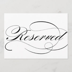 Invitación Cartel de asiento reservado para la recepción de l