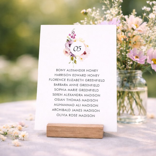Invitación Cartel de Asientos de Boda Floral para Mesa (Subido por el creador)