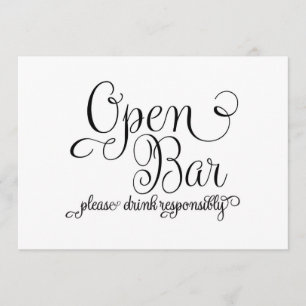 Invitación Cartel de barra abierta de boda