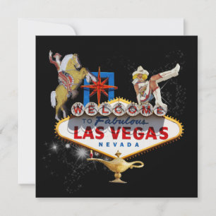Invitación Cartel de bienvenida a Las Vegas sobre un fondo es