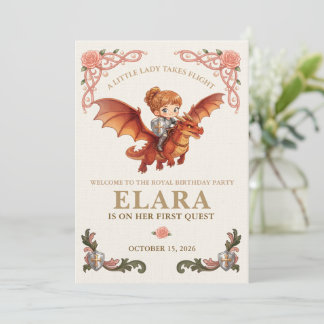 Invitación Cartel de bienvenida al cumpleaños de la niña caba