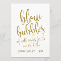 Cartel de boda asequible de burbujas de despedida