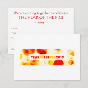 Invitación Cartel de Bokeh del Año del Cerdo 2019
