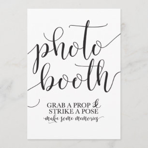Invitación Cartel de cabina de fotos de boda - Toma un acceso