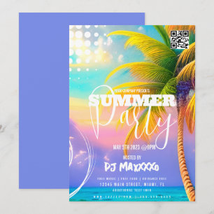 Invitación Cartel de club de fiesta en la playa de evento de 