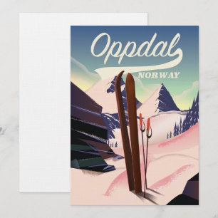 Invitación Cartel de esquí de Oppdal Noruega.
