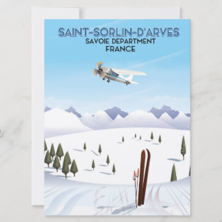 Invitación Cartel de esquí de Saint-Sorlin d'Arves Francia
