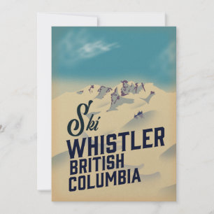 Invitación Cartel de esquí de Whistler, Vancouver, Columbia B