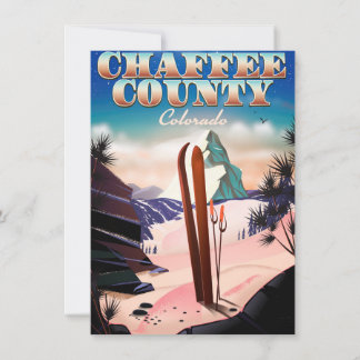 Invitación Cartel de esquí del condado de Chaffee, Colorado.
