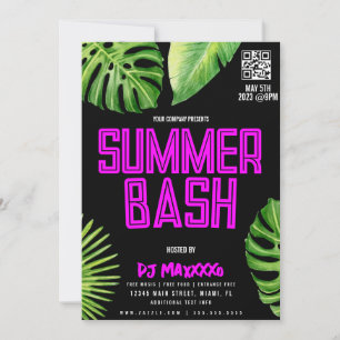 Invitación Cartel de evento de DJ de verano Fiesta de playa B
