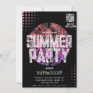 Invitación Cartel de evento de DJ de verano fiesta de playa b