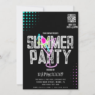 Invitación Cartel de fiesta de cócteles de verano con DJ en e