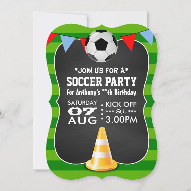 Invitación Cartel de Fiesta de fútbol o de fútbol (Anverso)