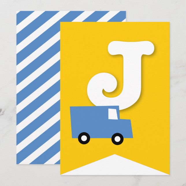 Invitación Cartel de la fiesta de cumpleaños del niño de jugu (Anverso / Reverso)