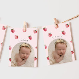 Invitación Cartel de la foto del primer cumpleaños de Strawbe