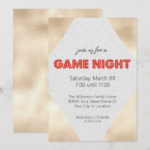 Invitación Cartel de Marquee en la Fiesta Nocturna del Juego 