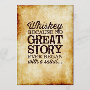 Invitación Cartel de mesa de pergamino 5x7 Whiskey Porque