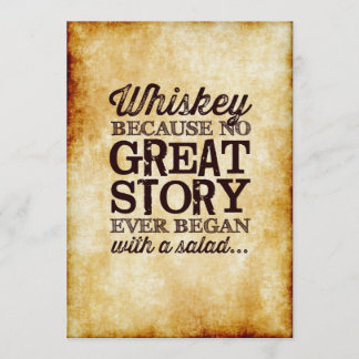 Invitación Cartel de mesa de pergamino 5x7 Whiskey Porque