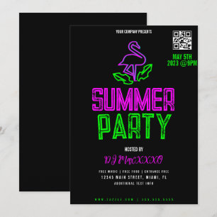 Invitación Cartel de Noche de DJ de Verano Fiesta Bar Club