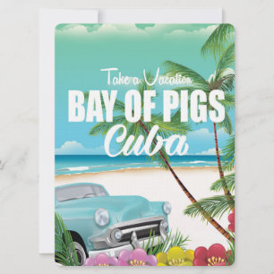 Invitación Cartel de vacaciones en la playa Bahía de Cochinos