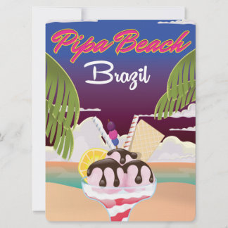 Invitación Cartel de vacaciones en Pipa Beach Brasil