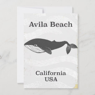 Invitación Cartel de viaje a Avila Beach California