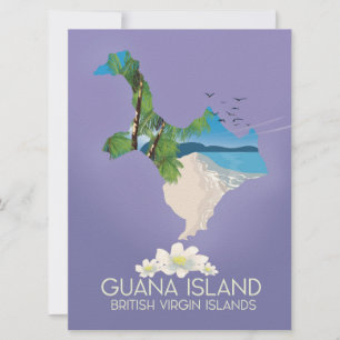 Invitación Cartel de viaje a Guana Island Islas Vírgenes Brit