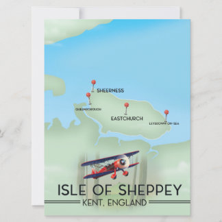 Invitación cartel de viaje a la isla de Sheppey Kent Inglater