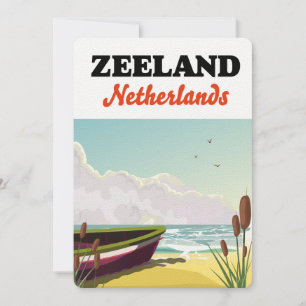 Invitación cartel de viaje a la playa de Zelanda Países Bajos