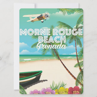 Invitación Cartel de viaje a la playa Morne Rouge de Granada