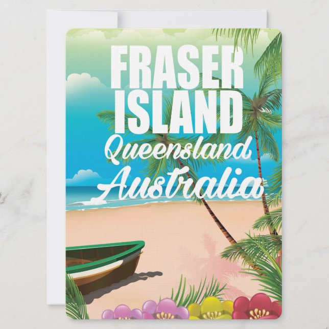 Invitación cartel de viaje a Queensland Fraser Island (Anverso)