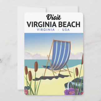 Invitación Cartel de viaje a Virginia Beach Virginia EE. UU.
