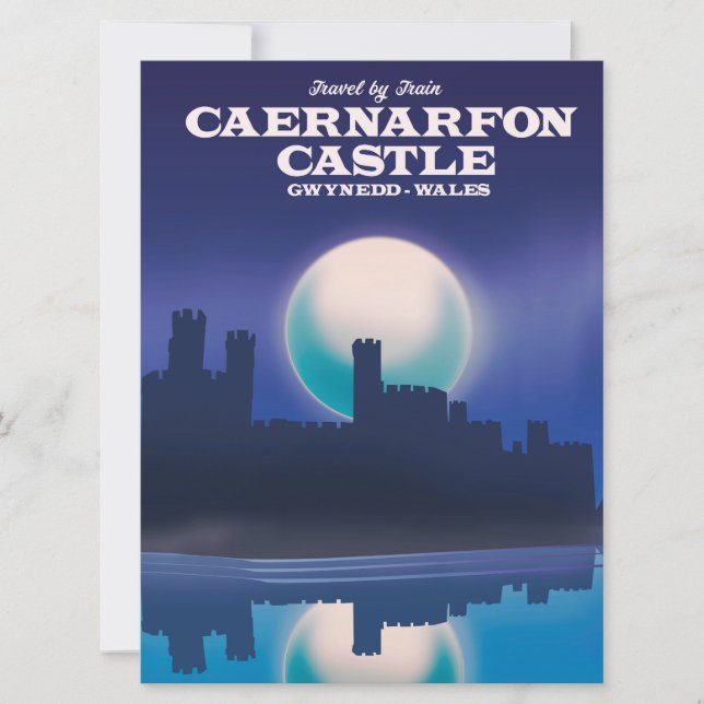 Invitación Cartel de viaje al castillo de Caernarfon, Gwynedd (Anverso)