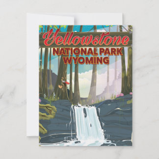 Invitación Cartel de viaje al Parque Nacional Yellowstone, Wy