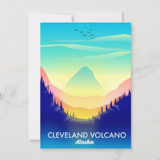 Invitación Cartel de viaje al volcán Cleveland Alaska