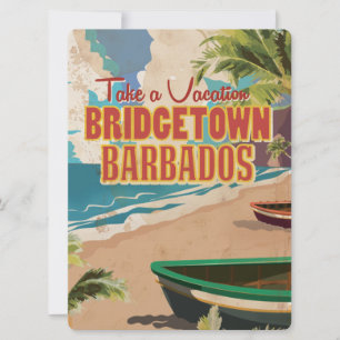 Invitación Cartel de viaje antiguo de Bridgetown, Barbados