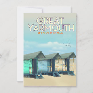 Invitación Cartel de viaje de cabaña de playa de Great Yarmou